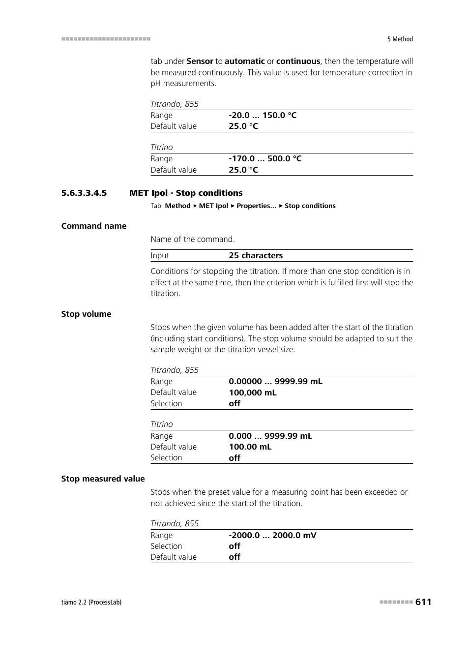 5 met ipol - stop conditions, Stop conditions | Metrohm tiamo 2.2 (ProcessLab) User Manual | Page 627 / 1644