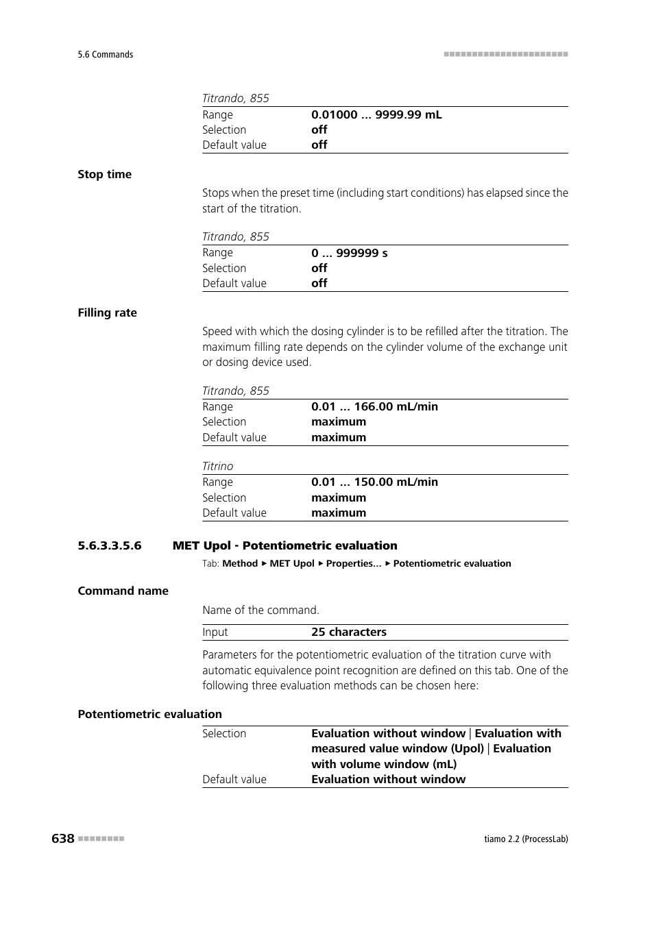 6 met upol - potentiometric evaluation, Potentiometric evaluation | Metrohm tiamo 2.2 (ProcessLab) User Manual | Page 654 / 1644