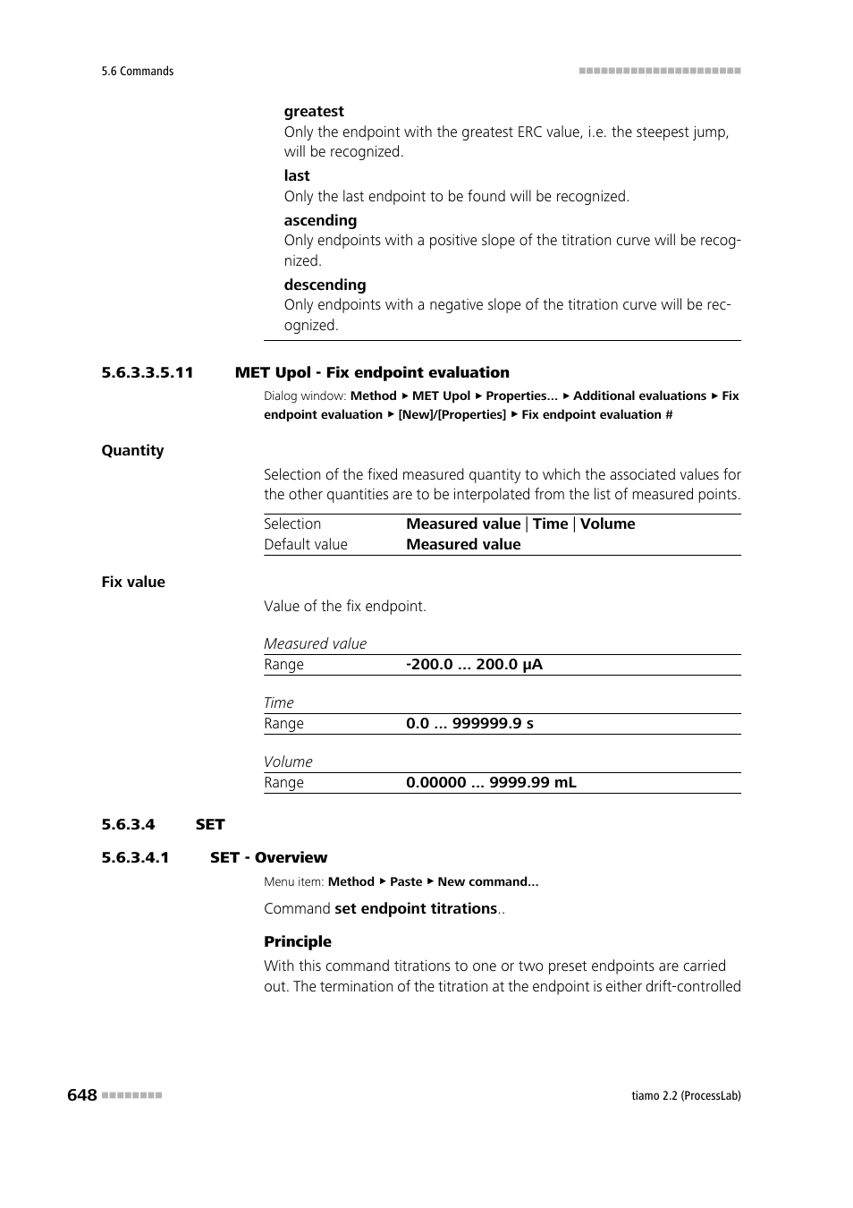 11 met upol - fix endpoint evaluation, 4 set, 1 set - overview | Metrohm tiamo 2.2 (ProcessLab) User Manual | Page 664 / 1644