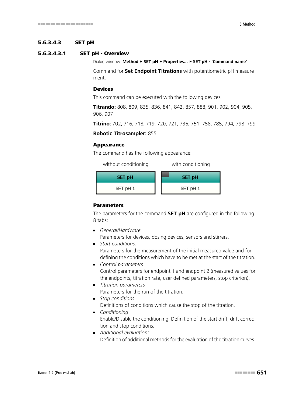 3 set ph, 1 set ph - overview, Set ph | Metrohm tiamo 2.2 (ProcessLab) User Manual | Page 667 / 1644