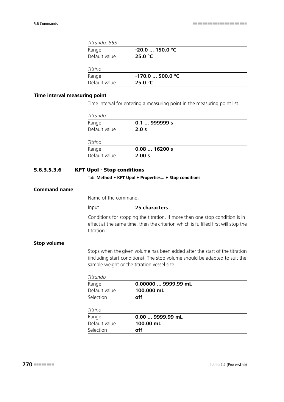 6 kft upol - stop conditions, Stop conditions | Metrohm tiamo 2.2 (ProcessLab) User Manual | Page 786 / 1644