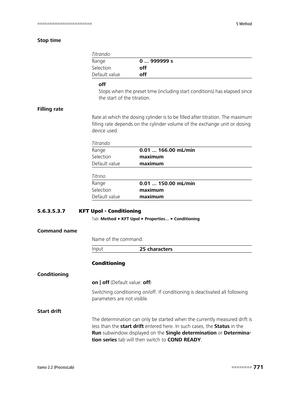 7 kft upol - conditioning, Conditioning | Metrohm tiamo 2.2 (ProcessLab) User Manual | Page 787 / 1644