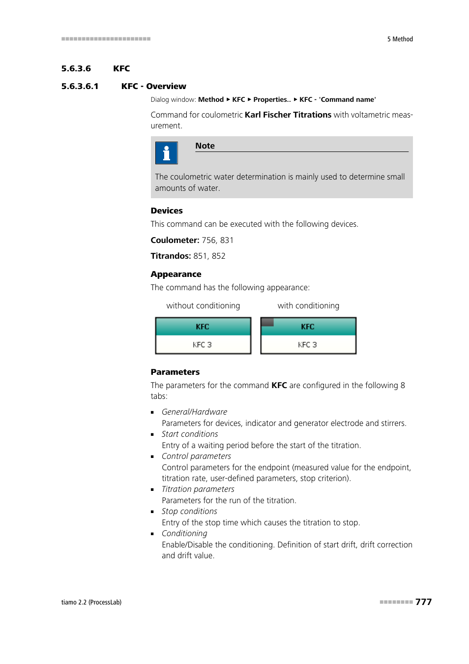 6 kfc, 1 kfc - overview | Metrohm tiamo 2.2 (ProcessLab) User Manual | Page 793 / 1644