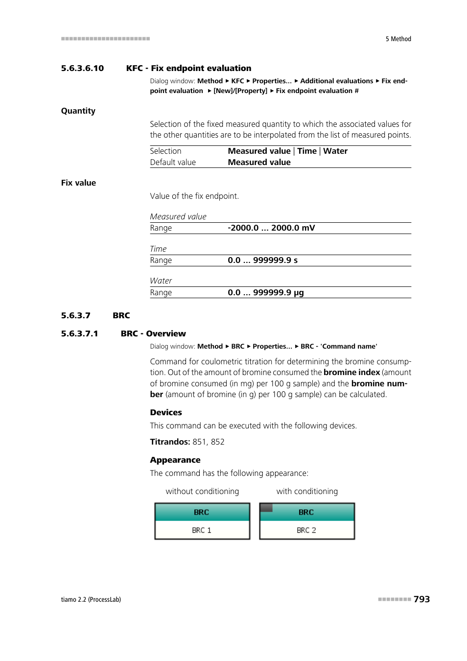 10 kfc - fix endpoint evaluation, 7 brc, 1 brc - overview | Metrohm tiamo 2.2 (ProcessLab) User Manual | Page 809 / 1644