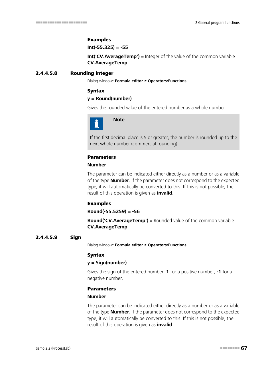 8 rounding integer, 9 sign, Round integer | Sign (sign) | Metrohm tiamo 2.2 (ProcessLab) User Manual | Page 83 / 1644