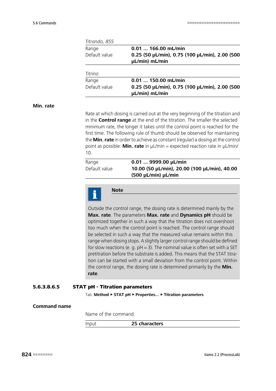 5 stat ph - titration parameters, Titration parameters | Metrohm tiamo 2.2 (ProcessLab) User Manual | Page 840 / 1644