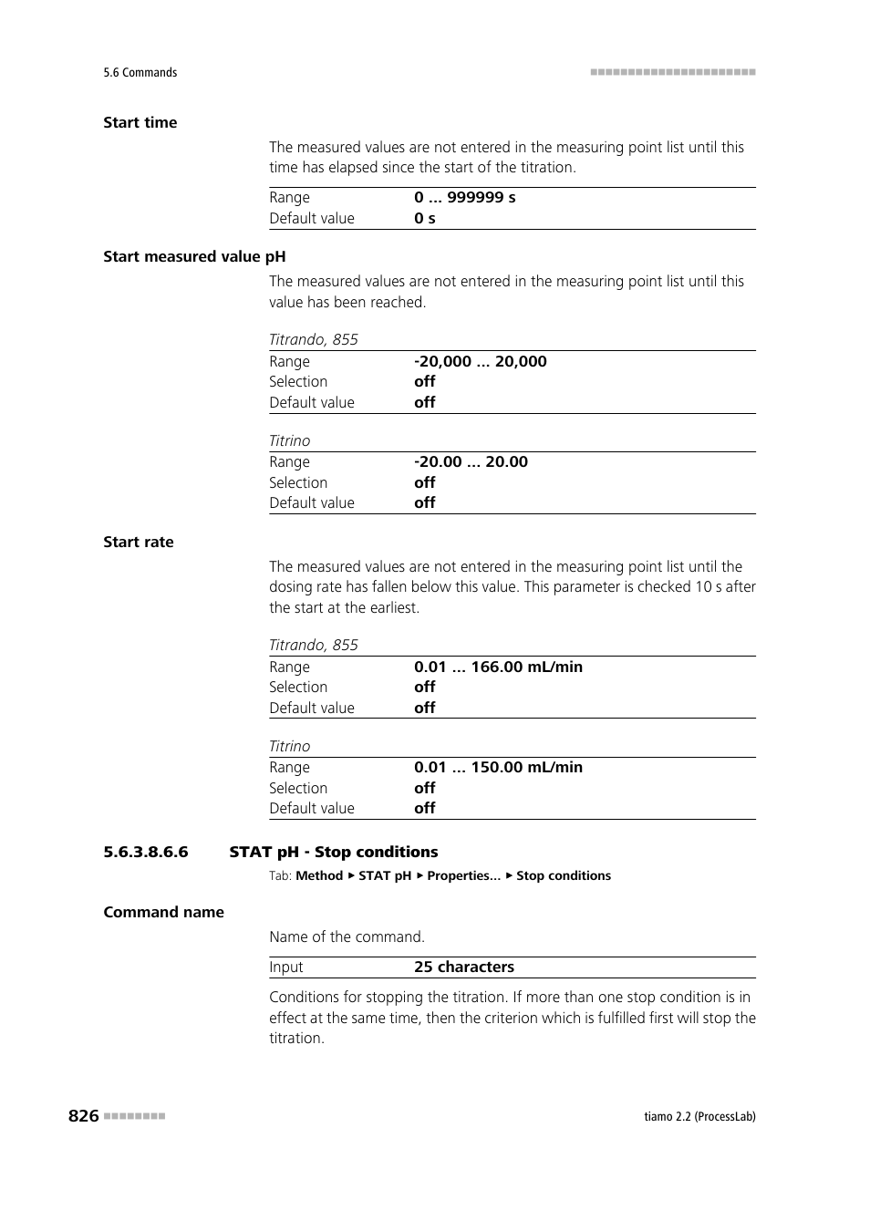 6 stat ph - stop conditions, Stop conditions | Metrohm tiamo 2.2 (ProcessLab) User Manual | Page 842 / 1644