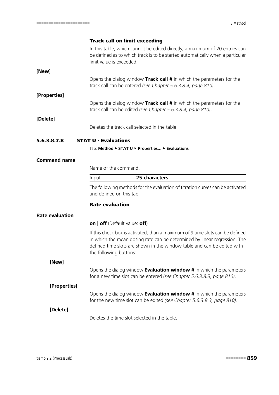 8 stat u - evaluations, Evaluations | Metrohm tiamo 2.2 (ProcessLab) User Manual | Page 875 / 1644