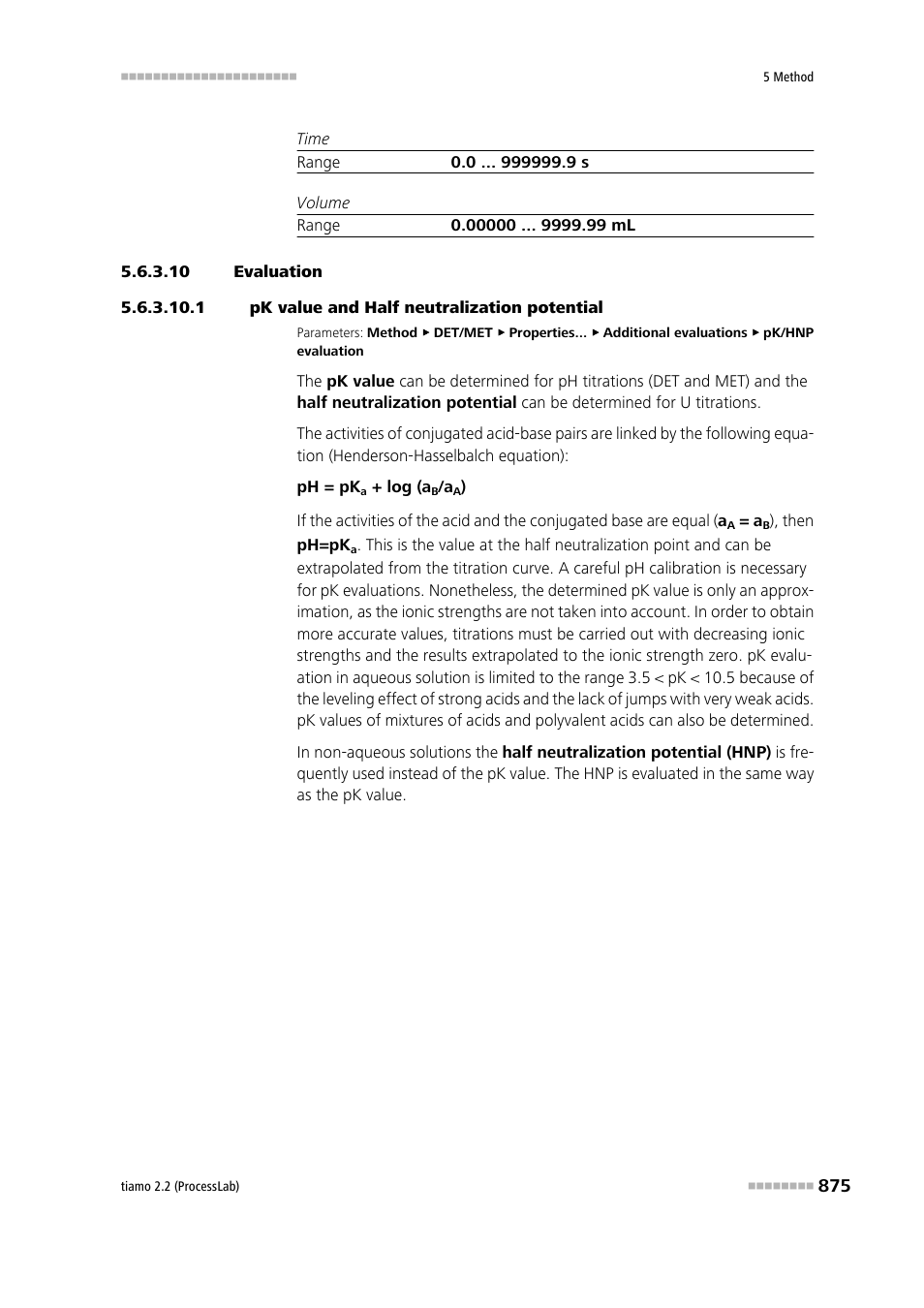 10 evaluation, 1 pk value and half neutralization potential | Metrohm tiamo 2.2 (ProcessLab) User Manual | Page 891 / 1644