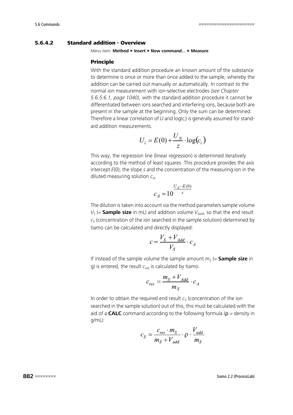 2 standard addition - overview | Metrohm tiamo 2.2 (ProcessLab) User Manual | Page 898 / 1644