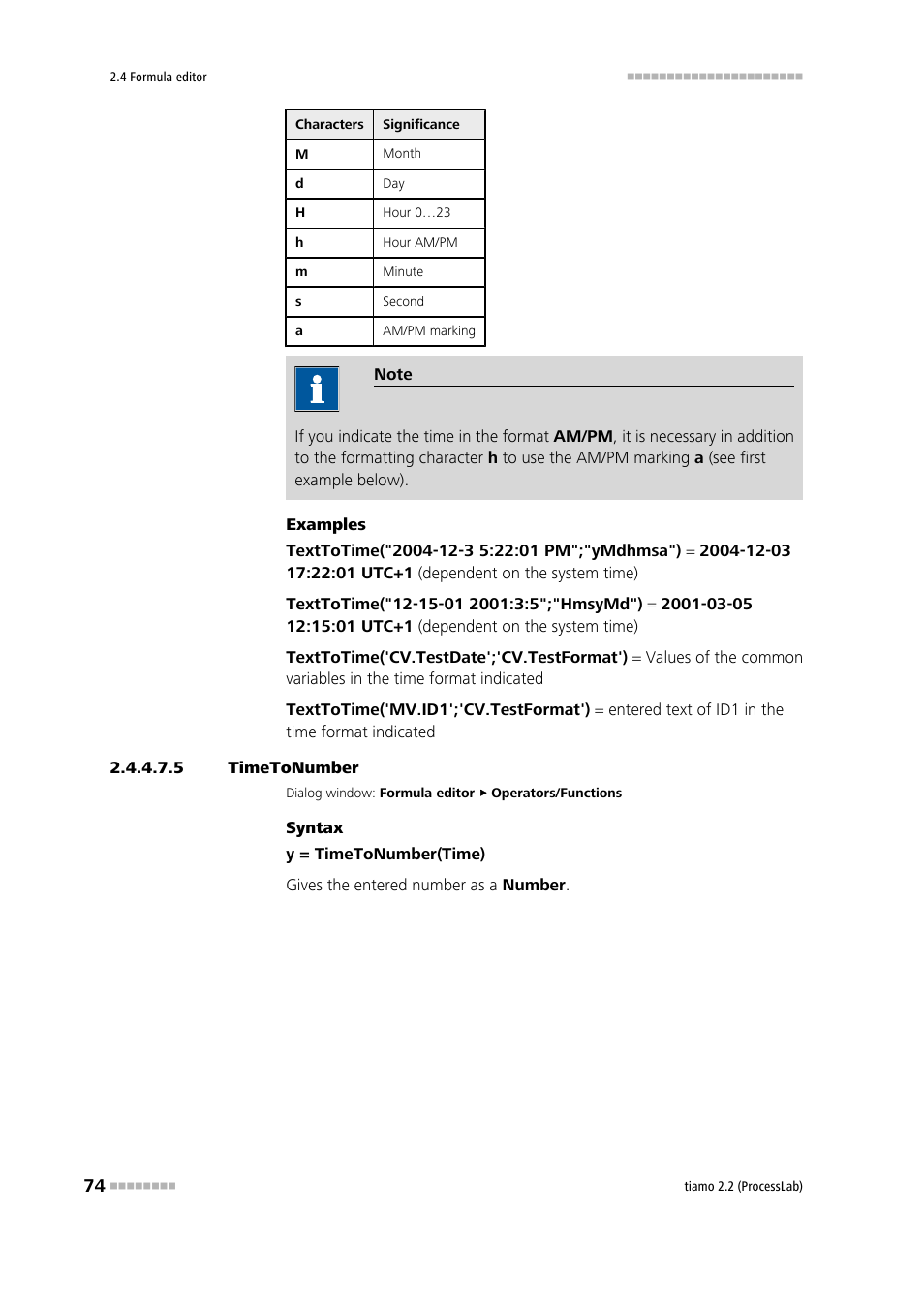 5 timetonumber, Timetonumber | Metrohm tiamo 2.2 (ProcessLab) User Manual | Page 90 / 1644