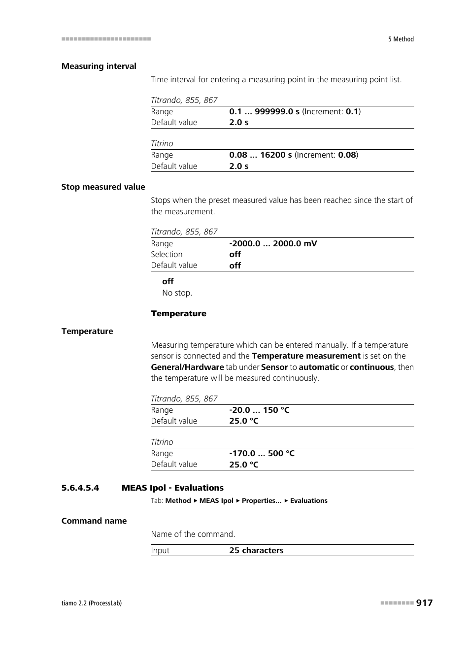 4 meas ipol - evaluations, Evaluations | Metrohm tiamo 2.2 (ProcessLab) User Manual | Page 933 / 1644