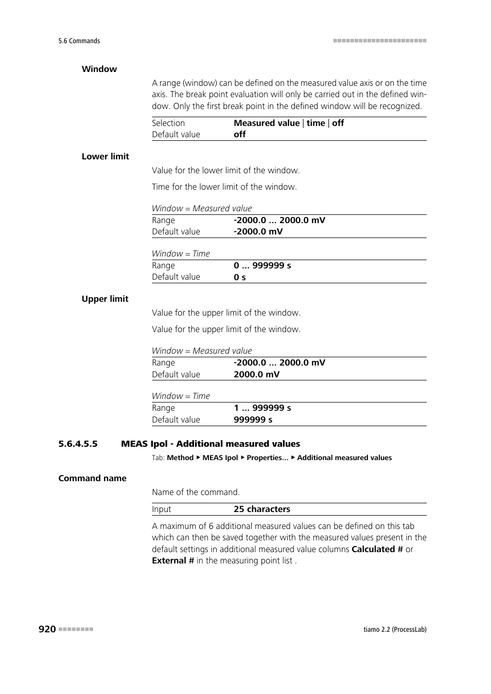 5 meas ipol - additional measured values, Additional measured values | Metrohm tiamo 2.2 (ProcessLab) User Manual | Page 936 / 1644