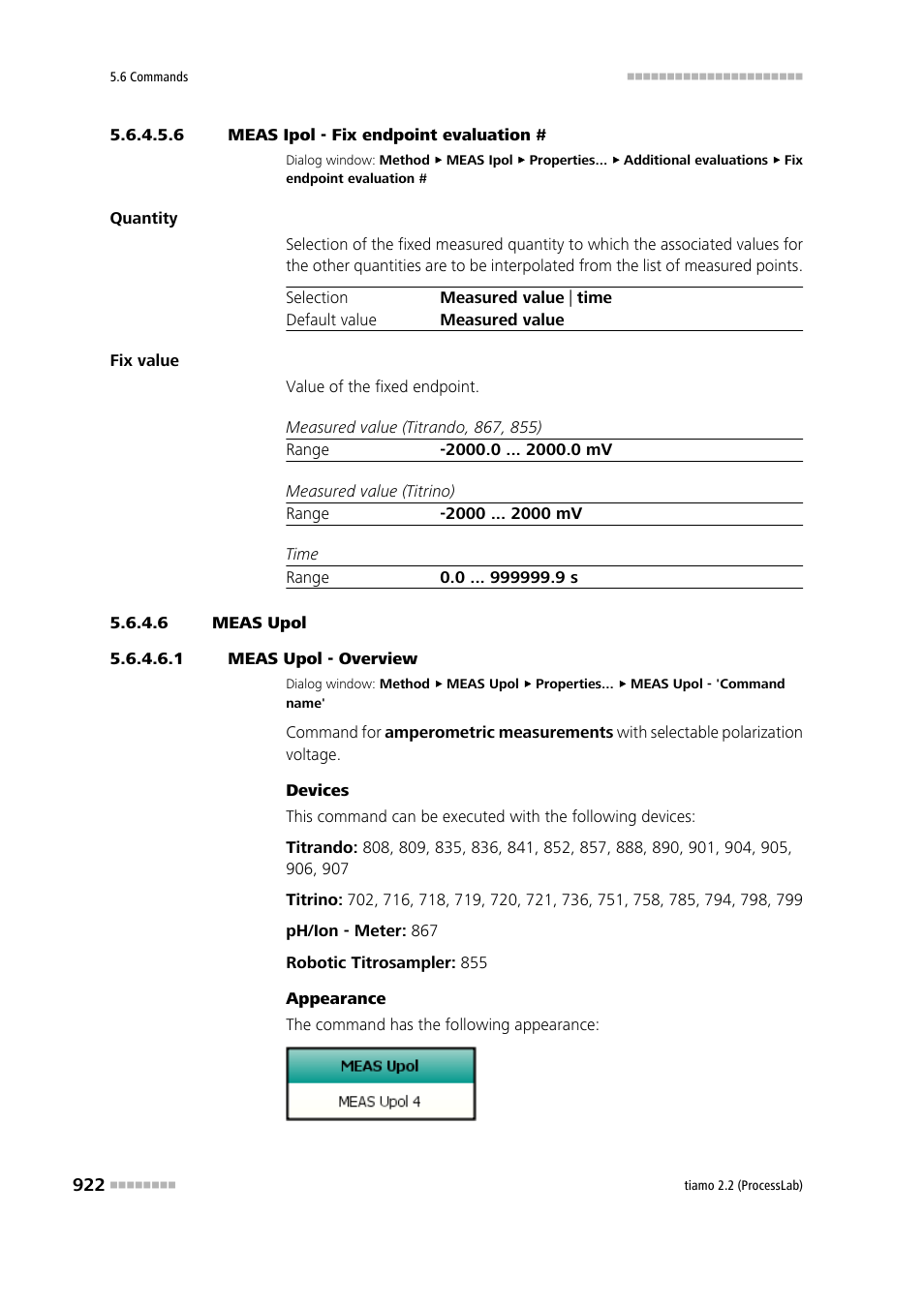 6 meas ipol - fix endpoint evaluation, 6 meas upol, 1 meas upol - overview | Meas upol | Metrohm tiamo 2.2 (ProcessLab) User Manual | Page 938 / 1644