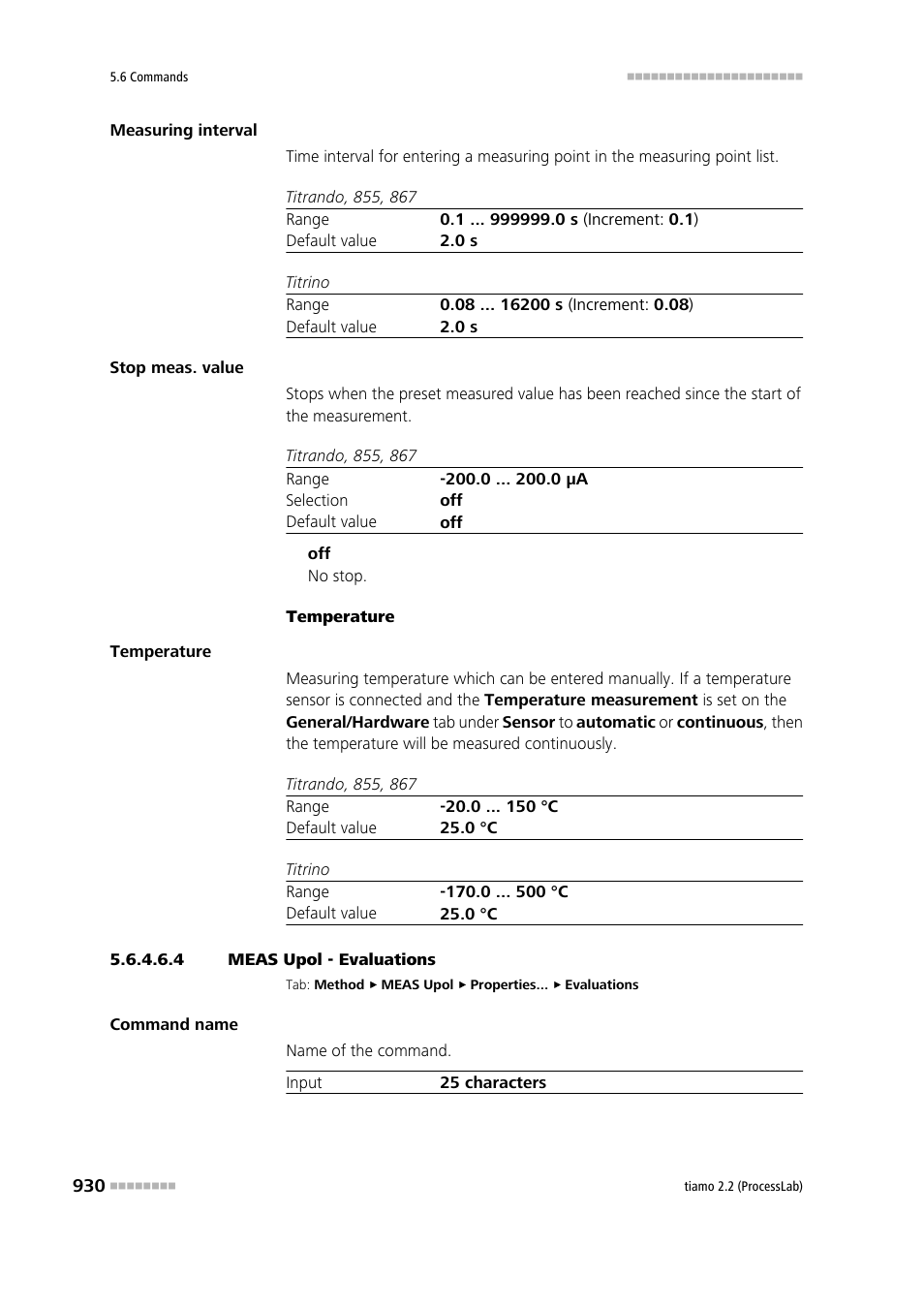 4 meas upol - evaluations, Evaluations | Metrohm tiamo 2.2 (ProcessLab) User Manual | Page 946 / 1644