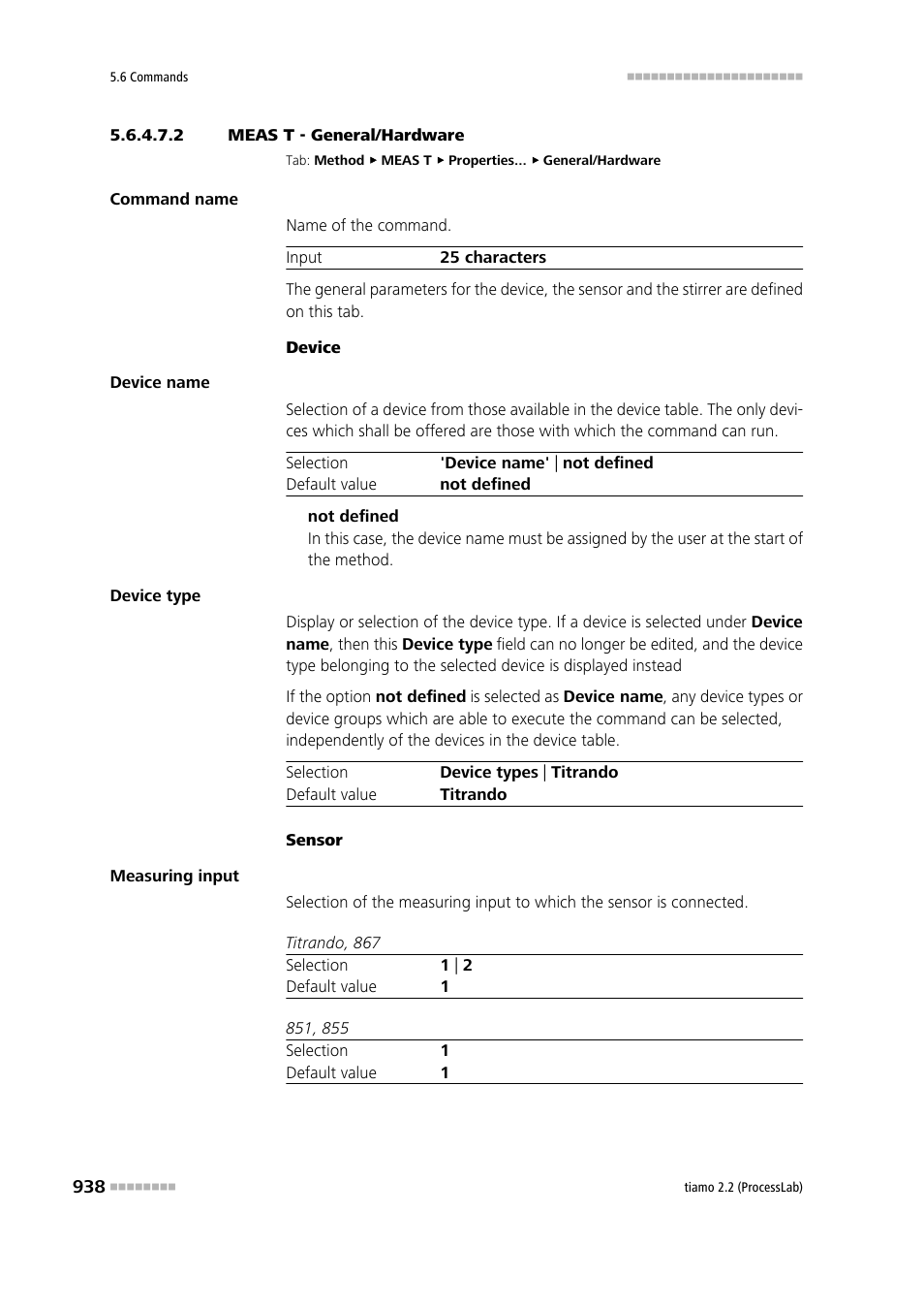 2 meas t - general/hardware, General/hardware | Metrohm tiamo 2.2 (ProcessLab) User Manual | Page 954 / 1644