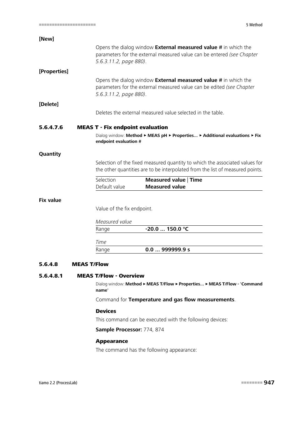 6 meas t - fix endpoint evaluation, 8 meas t/flow, 1 meas t/flow - overview | Meas t/flow | Metrohm tiamo 2.2 (ProcessLab) User Manual | Page 963 / 1644