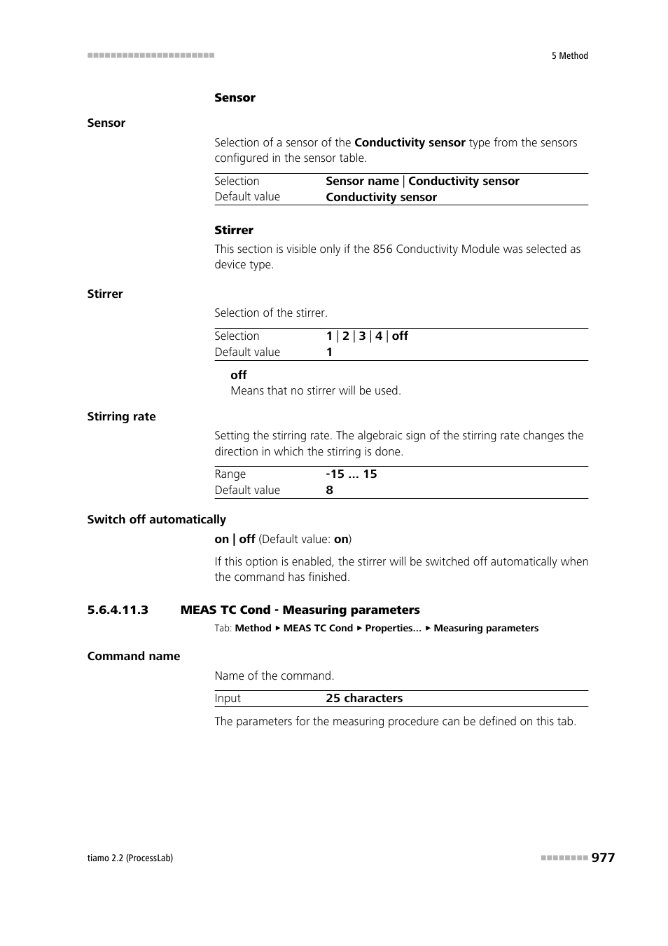 3 meas tc cond - measuring parameters | Metrohm tiamo 2.2 (ProcessLab) User Manual | Page 993 / 1644