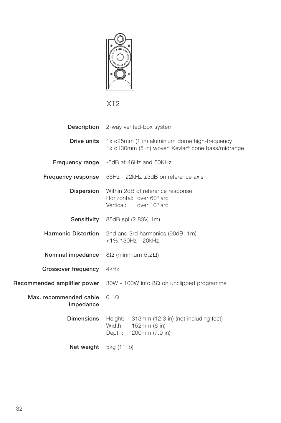 Bowers & Wilkins XT2 User Manual | Page 32 / 33