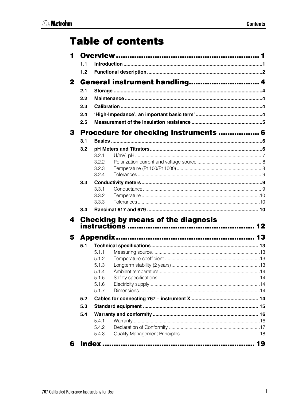 Metrohm 767 Calibrated Reference User Manual | Page 3 / 23