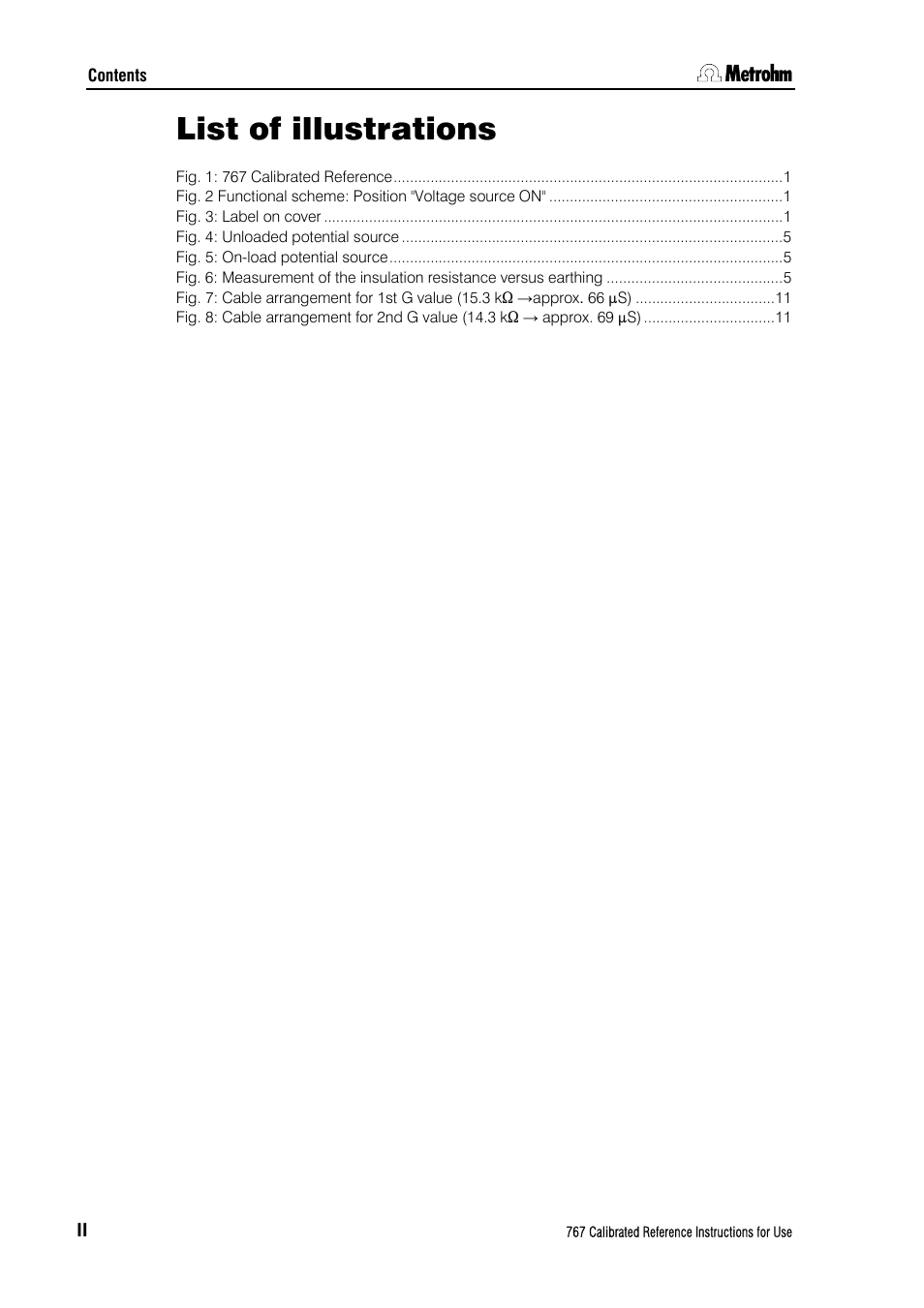 List of illustrations | Metrohm 767 Calibrated Reference User Manual | Page 4 / 23