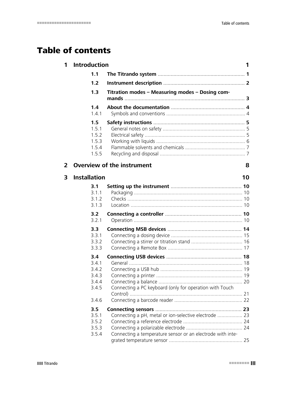 Metrohm 888 Titrando User Manual | Page 5 / 57