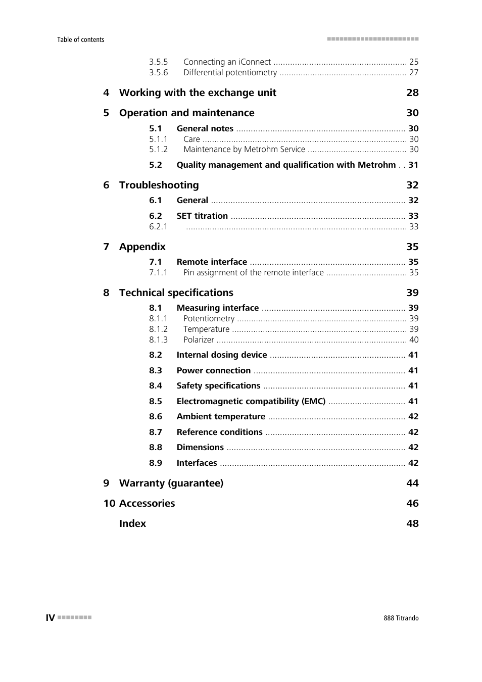 Metrohm 888 Titrando User Manual | Page 6 / 57