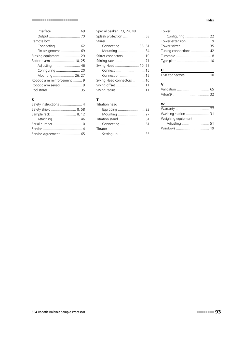 Metrohm 864 Robotic Balance Sample Processor User Manual | Page 101 / 101