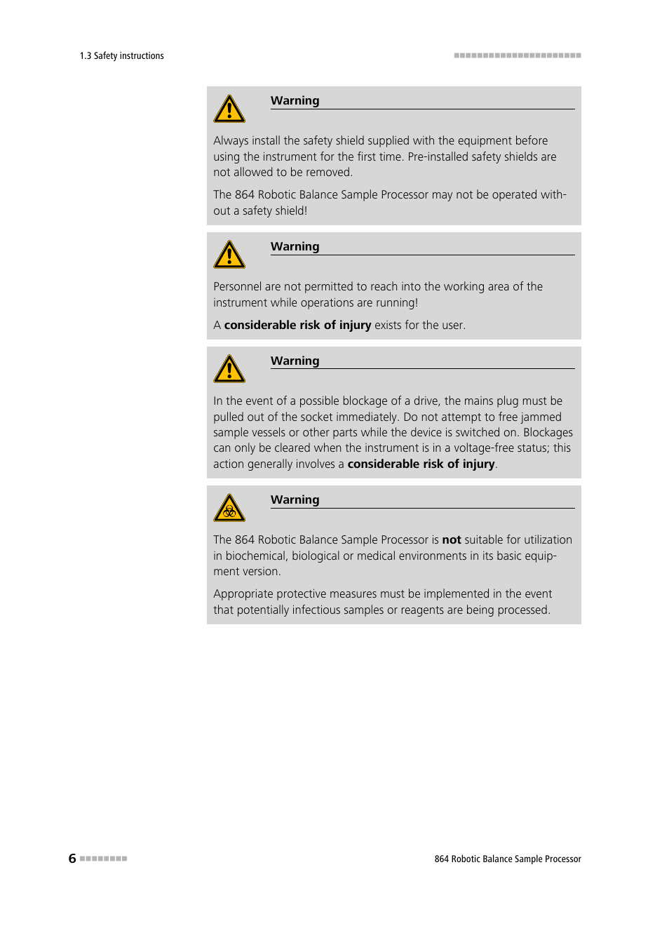 Metrohm 864 Robotic Balance Sample Processor User Manual | Page 14 / 101