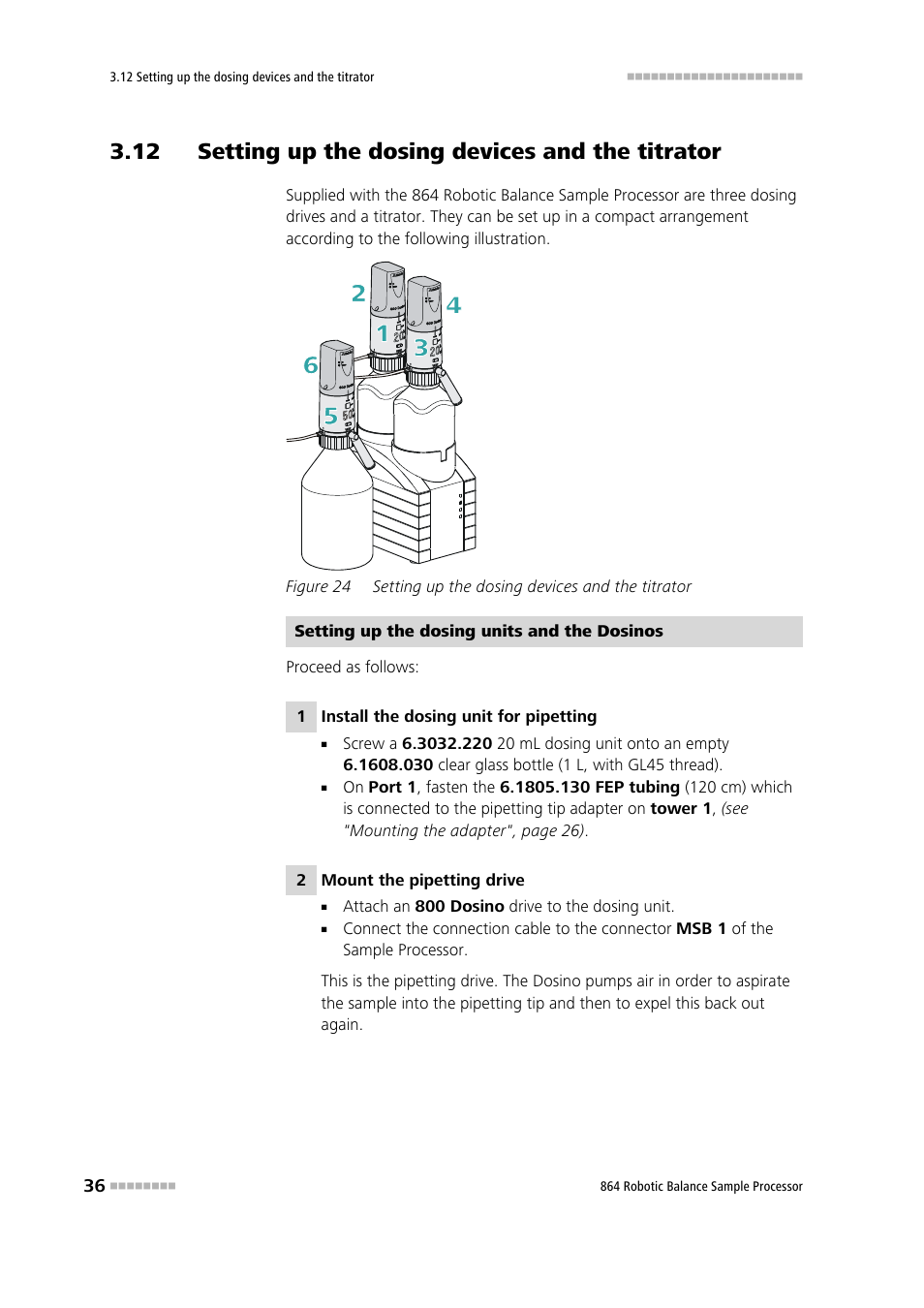 12 setting up the dosing devices and the titrator, Figure 24, Setting up the dosing devices and the titrator | Metrohm 864 Robotic Balance Sample Processor User Manual | Page 44 / 101