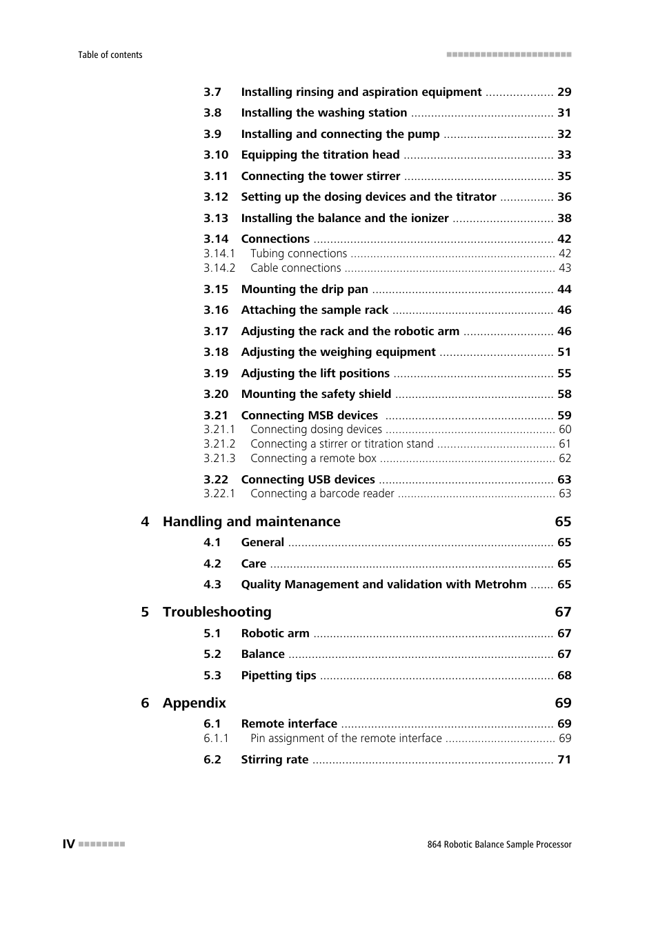 Metrohm 864 Robotic Balance Sample Processor User Manual | Page 6 / 101