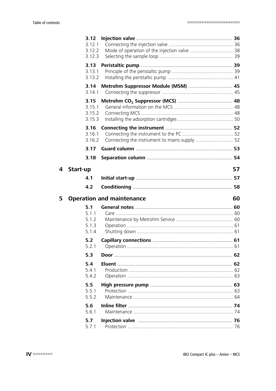 Metrohm 882 Compact IC plus – Anion – MCS User Manual | Page 6 / 130