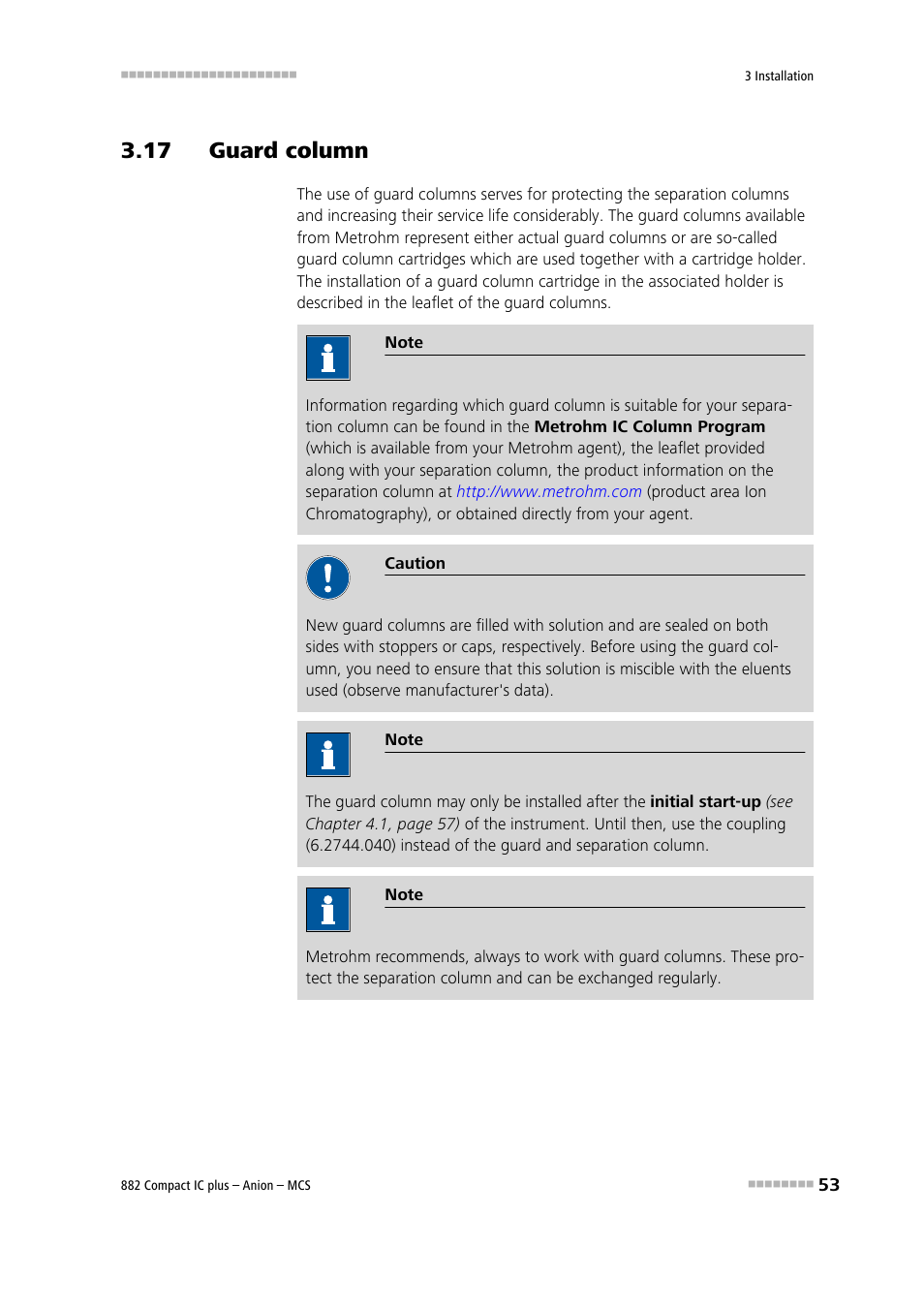 17 guard column | Metrohm 882 Compact IC plus – Anion – MCS User Manual | Page 63 / 130