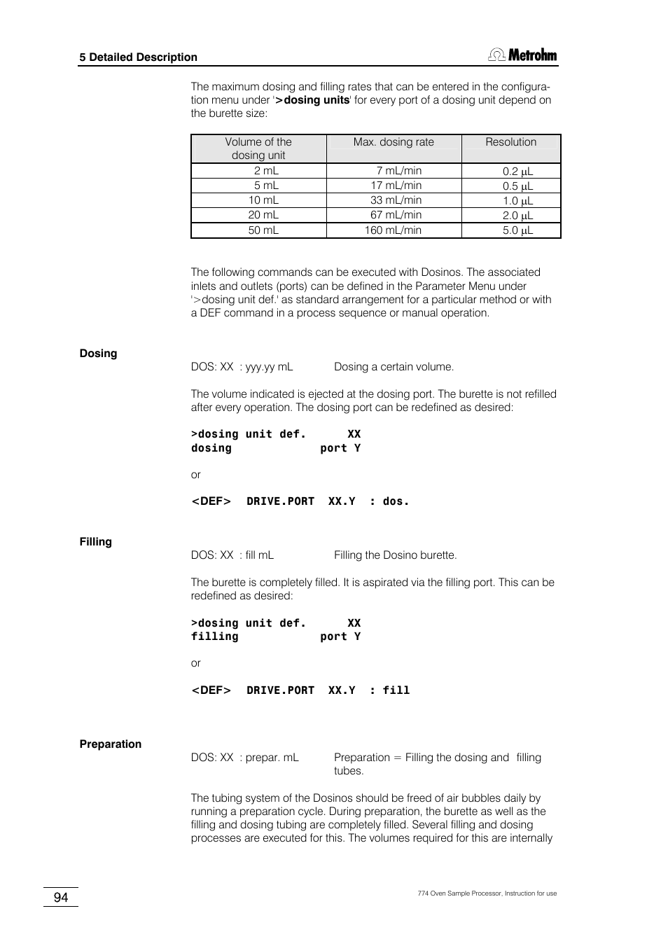 Metrohm 774 Oven Sample Processor User Manual | Page 100 / 168