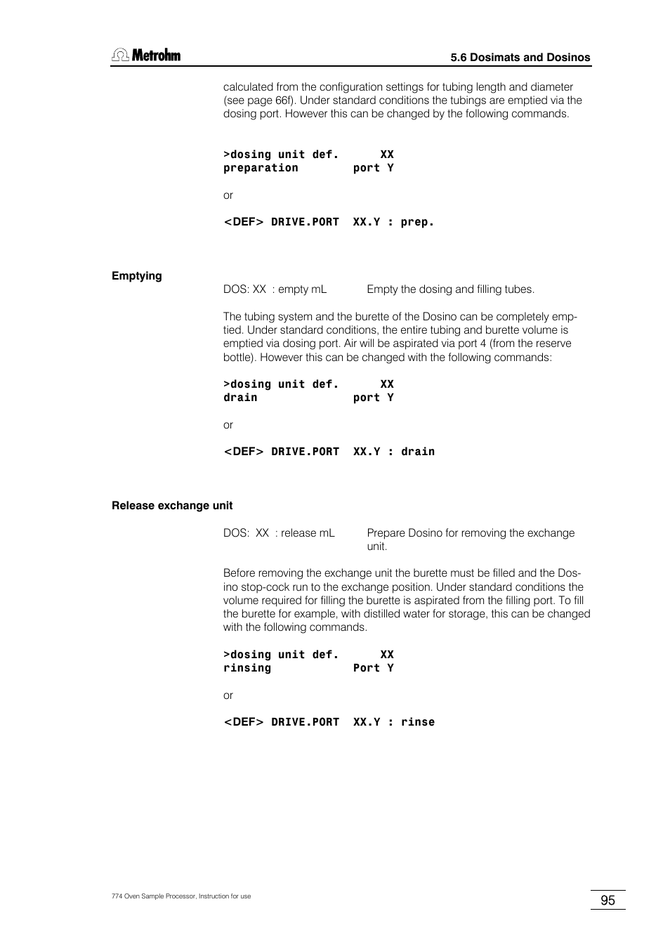 Metrohm 774 Oven Sample Processor User Manual | Page 101 / 168