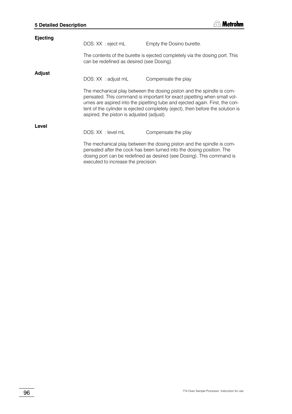 Metrohm 774 Oven Sample Processor User Manual | Page 102 / 168