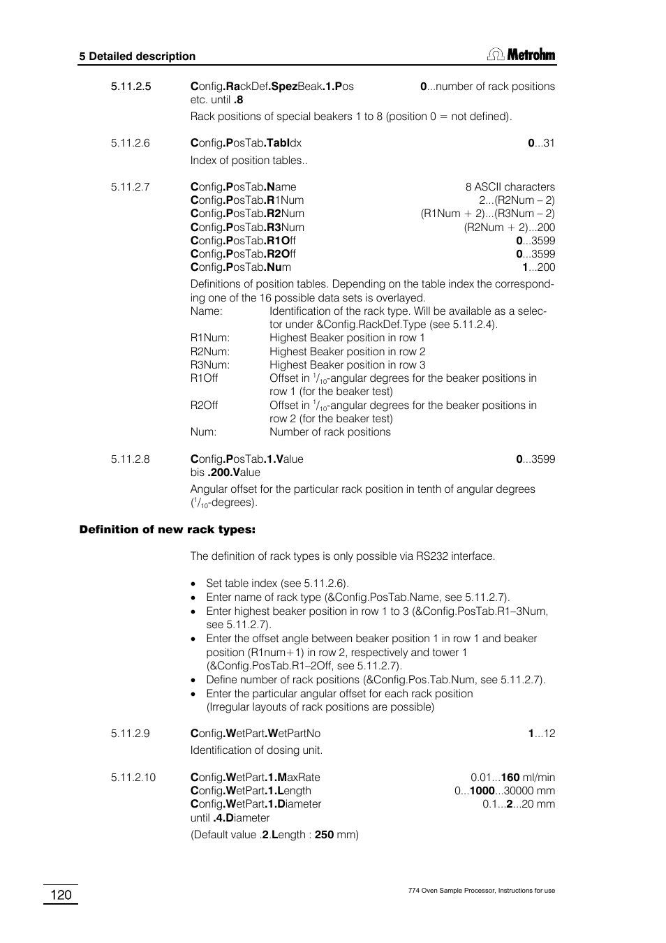 Metrohm 774 Oven Sample Processor User Manual | Page 126 / 168