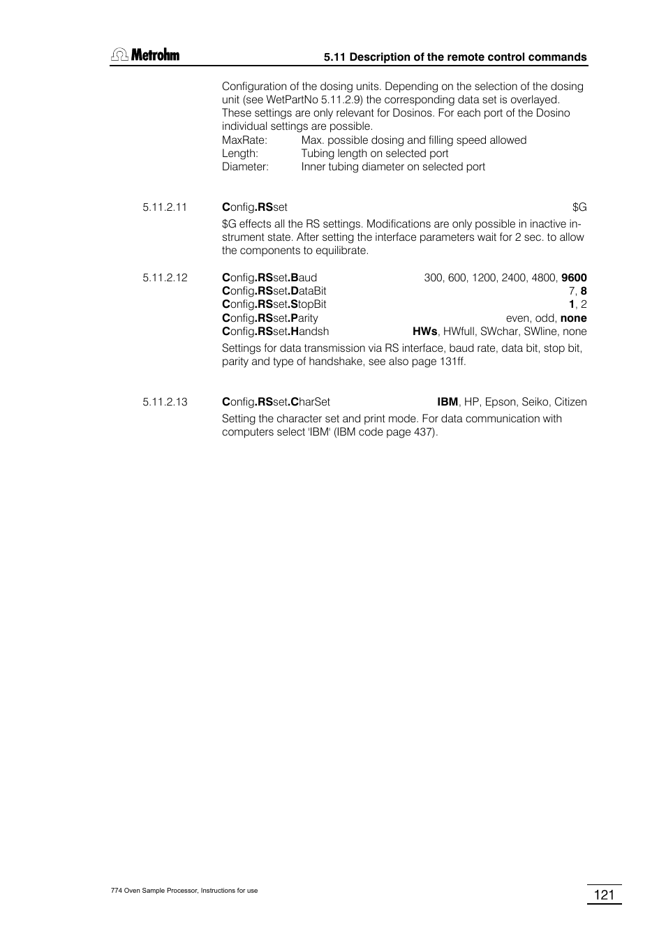 G 5.11.2.11 | Metrohm 774 Oven Sample Processor User Manual | Page 127 / 168