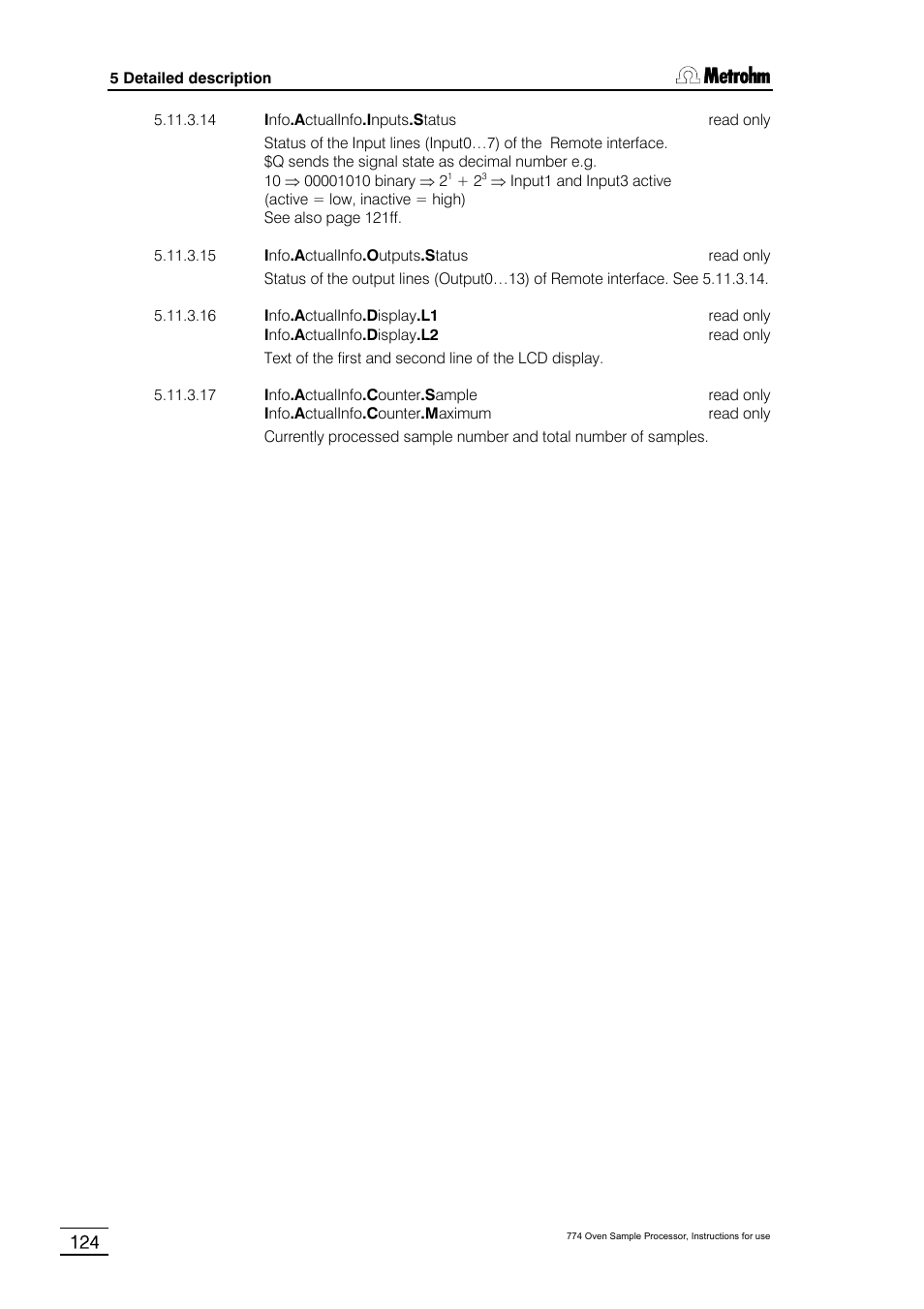 Metrohm 774 Oven Sample Processor User Manual | Page 130 / 168
