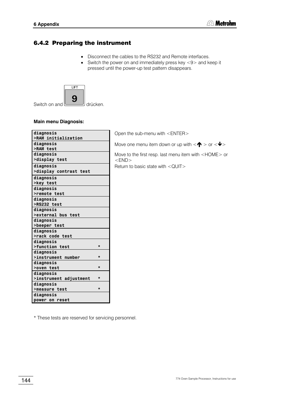 2 preparing the instrument | Metrohm 774 Oven Sample Processor User Manual | Page 150 / 168