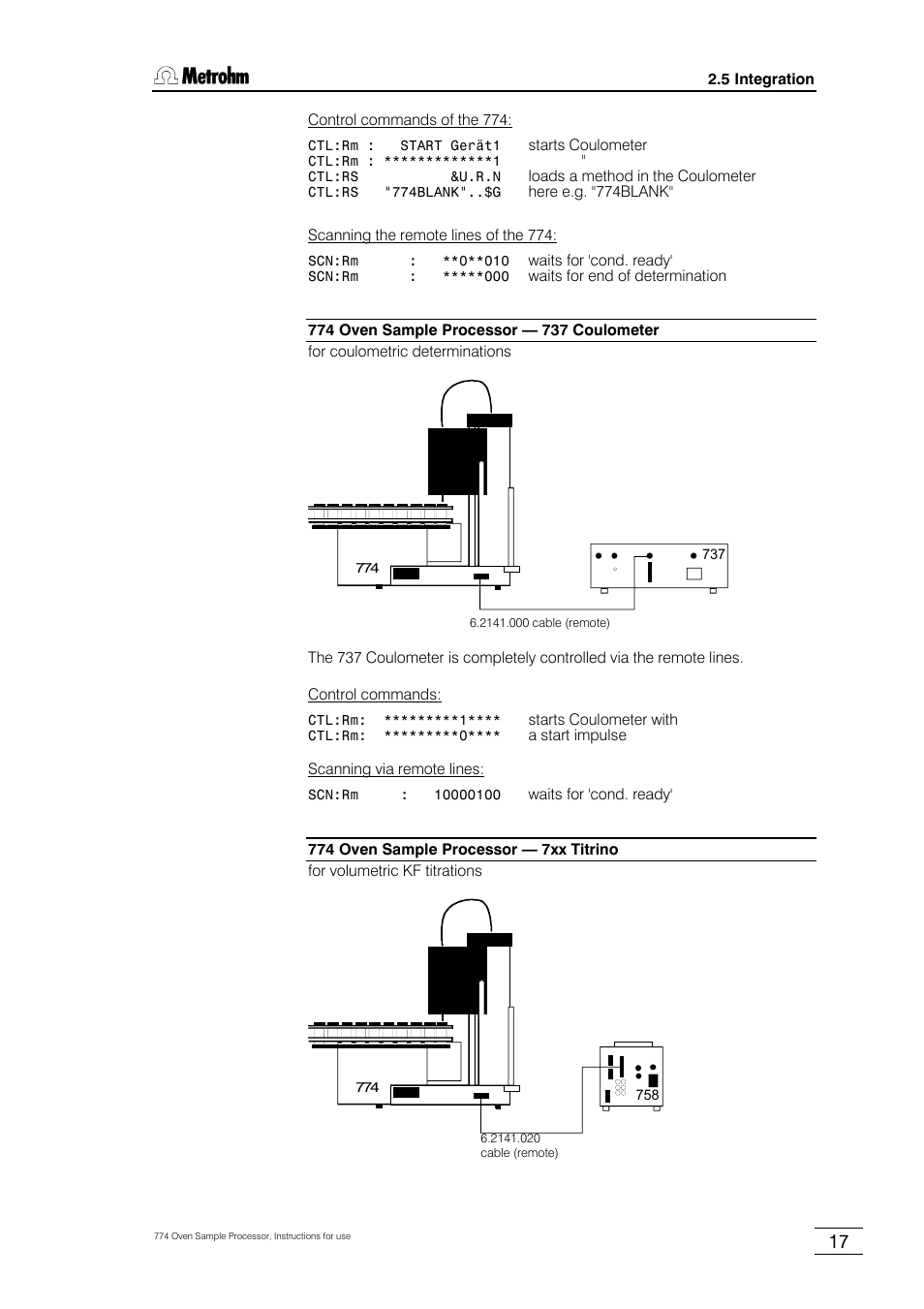 Metrohm 774 Oven Sample Processor User Manual | Page 23 / 168