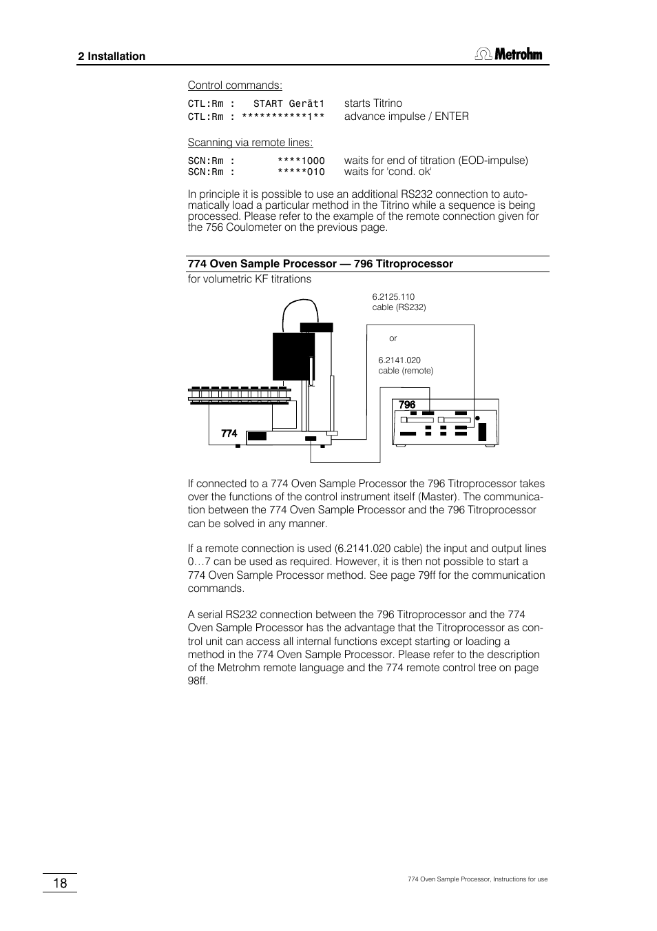 Metrohm 774 Oven Sample Processor User Manual | Page 24 / 168