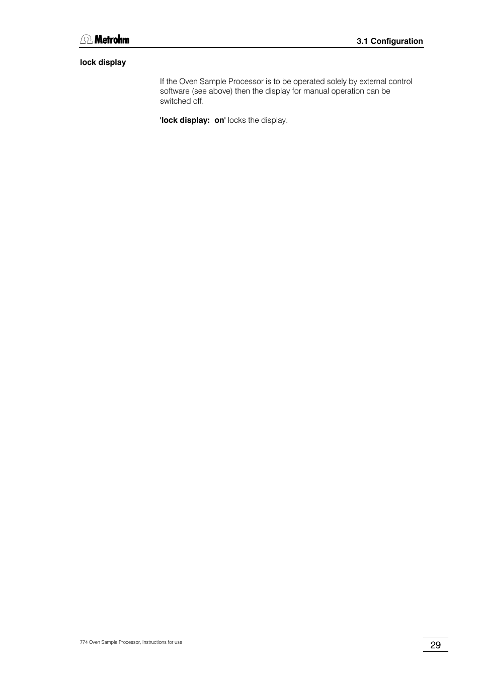 Metrohm 774 Oven Sample Processor User Manual | Page 35 / 168
