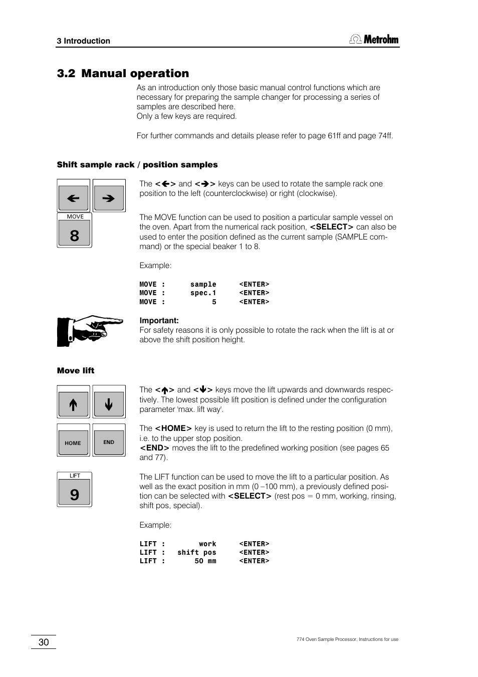 2 manual operation | Metrohm 774 Oven Sample Processor User Manual | Page 36 / 168