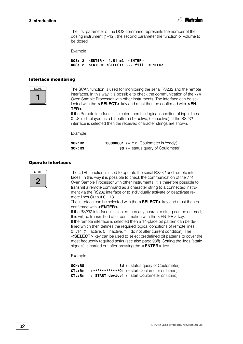 Metrohm 774 Oven Sample Processor User Manual | Page 38 / 168