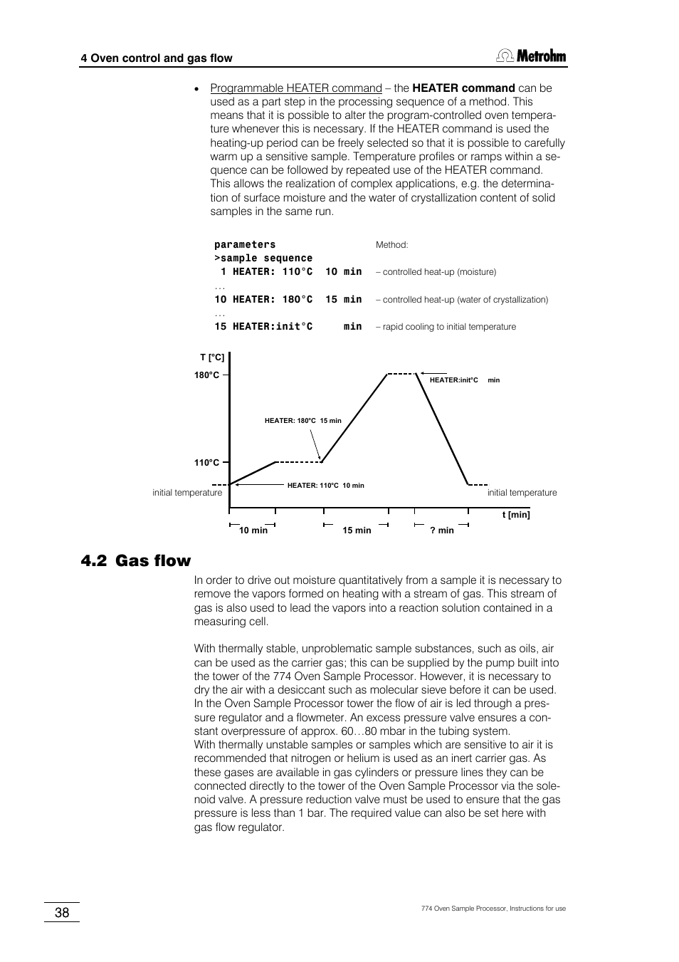 2 gas flow | Metrohm 774 Oven Sample Processor User Manual | Page 44 / 168