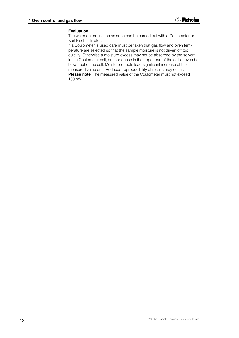 Metrohm 774 Oven Sample Processor User Manual | Page 48 / 168
