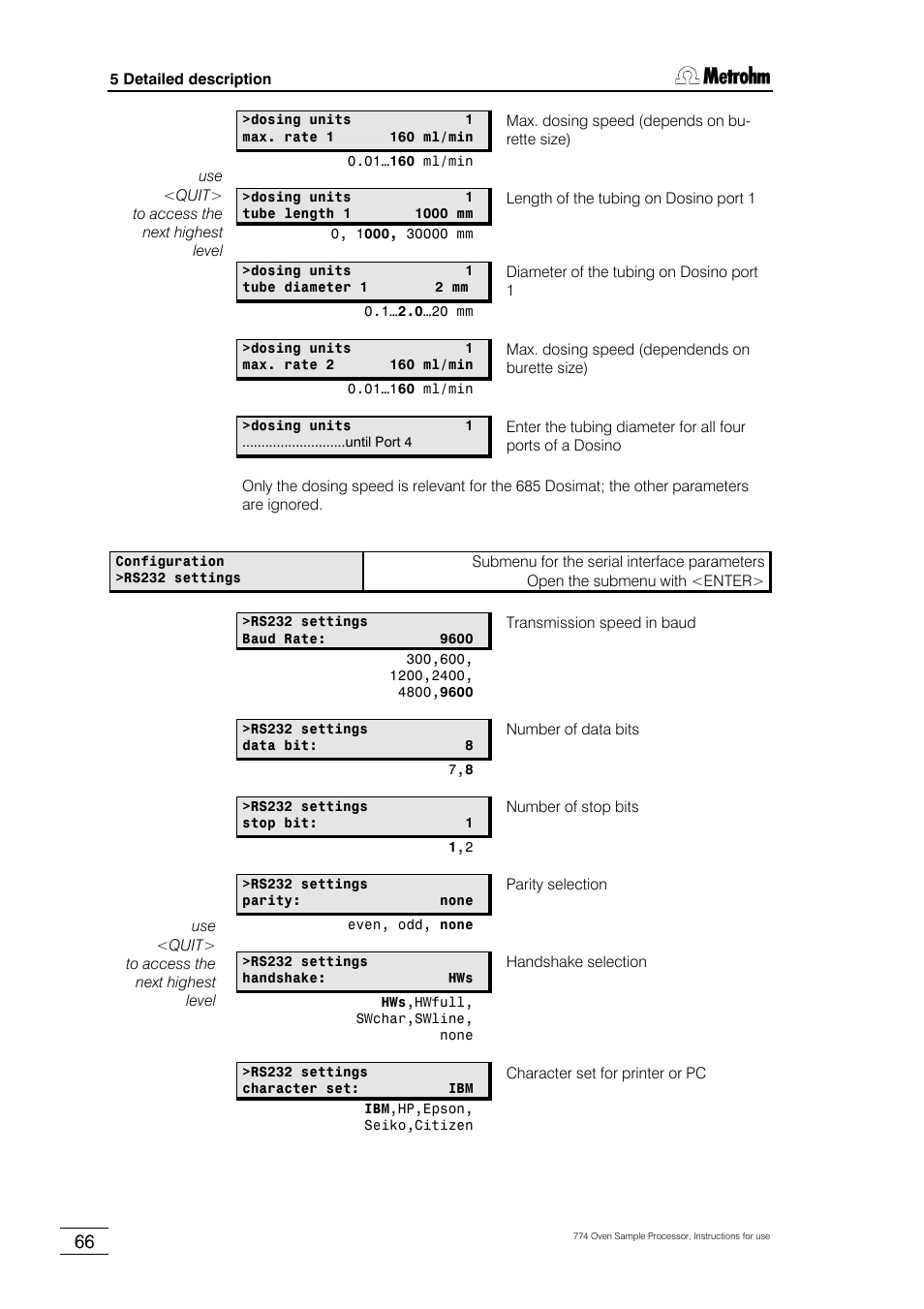 Metrohm 774 Oven Sample Processor User Manual | Page 72 / 168