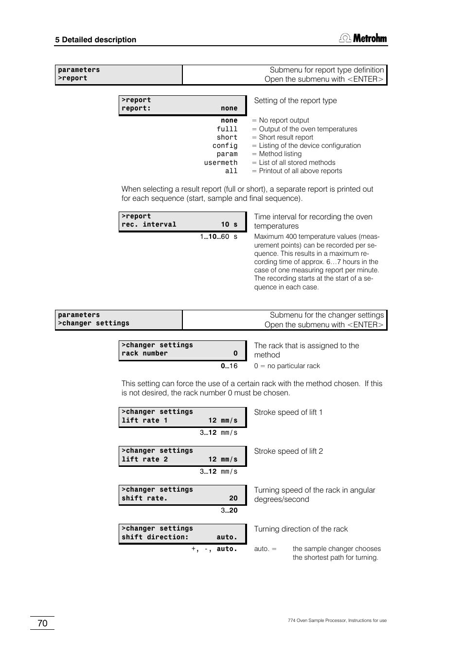 Metrohm 774 Oven Sample Processor User Manual | Page 76 / 168
