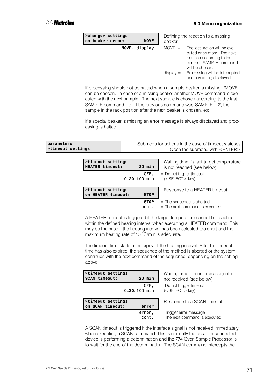 Metrohm 774 Oven Sample Processor User Manual | Page 77 / 168